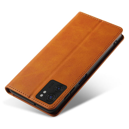 For Motorola Edge 40 5G PU Leather Stand Case Calf Texture Anti-drop Wallet Phone Cover