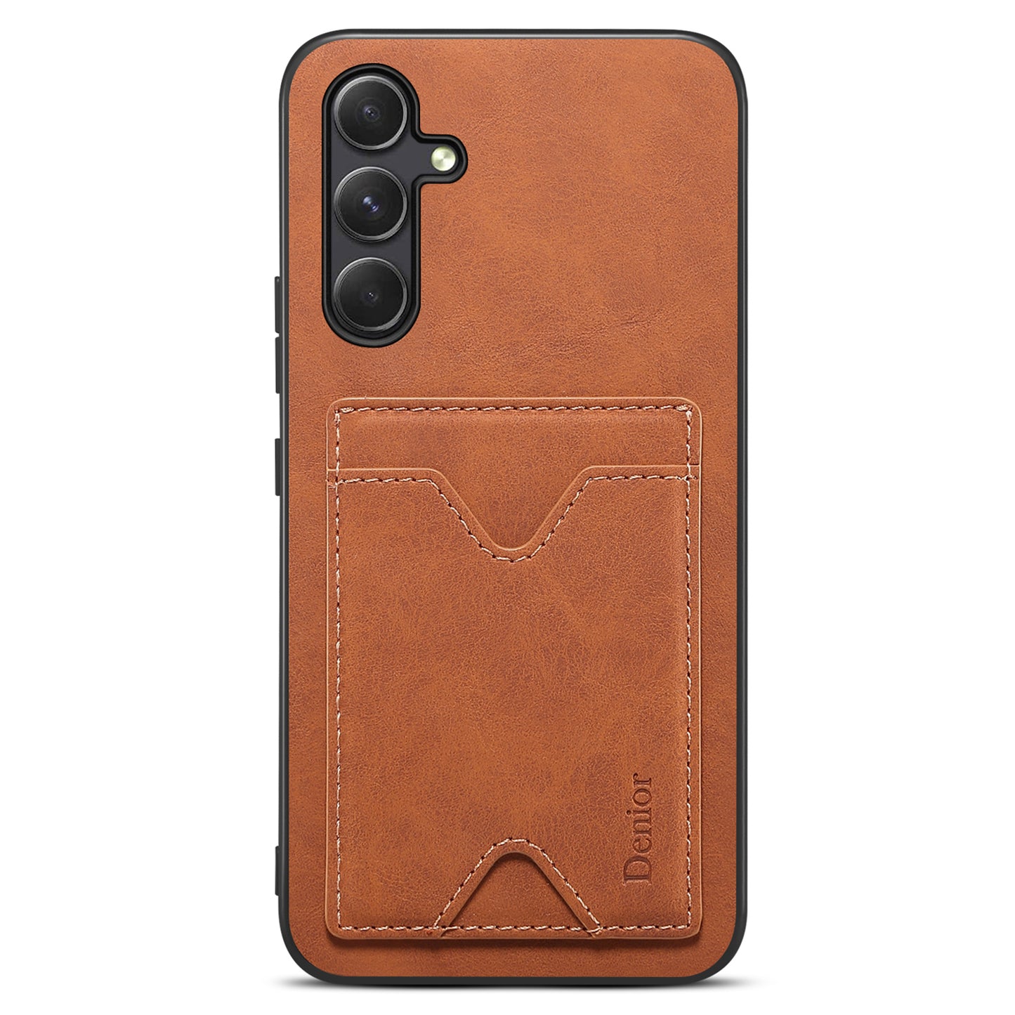 DENIOR PU Leather Coated TPU Cover for Samsung Galaxy A14 5G Kickstand Card Slot Phone Case
