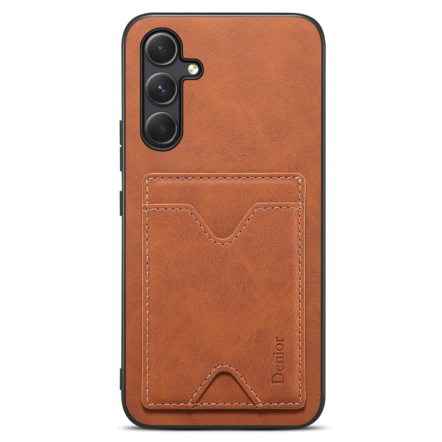 DENIOR PU Leather Coated TPU Cover for Samsung Galaxy A14 5G Kickstand Card Slot Phone Case