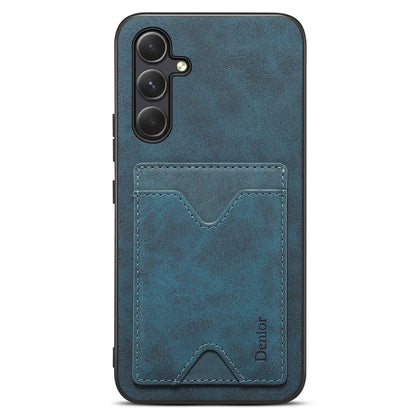 DENIOR PU Leather Coated TPU Cover for Samsung Galaxy A14 5G Kickstand Card Slot Phone Case