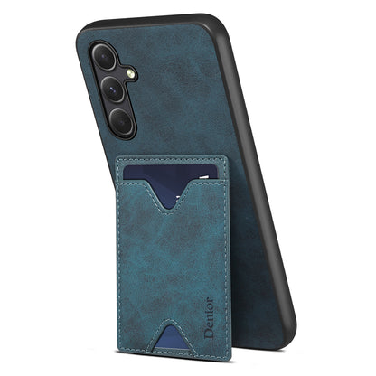 DENIOR PU Leather Coated TPU Cover for Samsung Galaxy A14 5G Kickstand Card Slot Phone Case