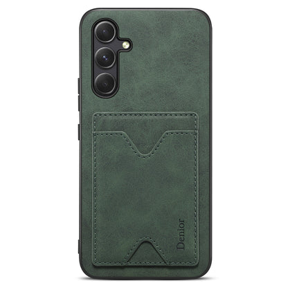 DENIOR PU Leather Coated TPU Cover for Samsung Galaxy A14 5G Kickstand Card Slot Phone Case