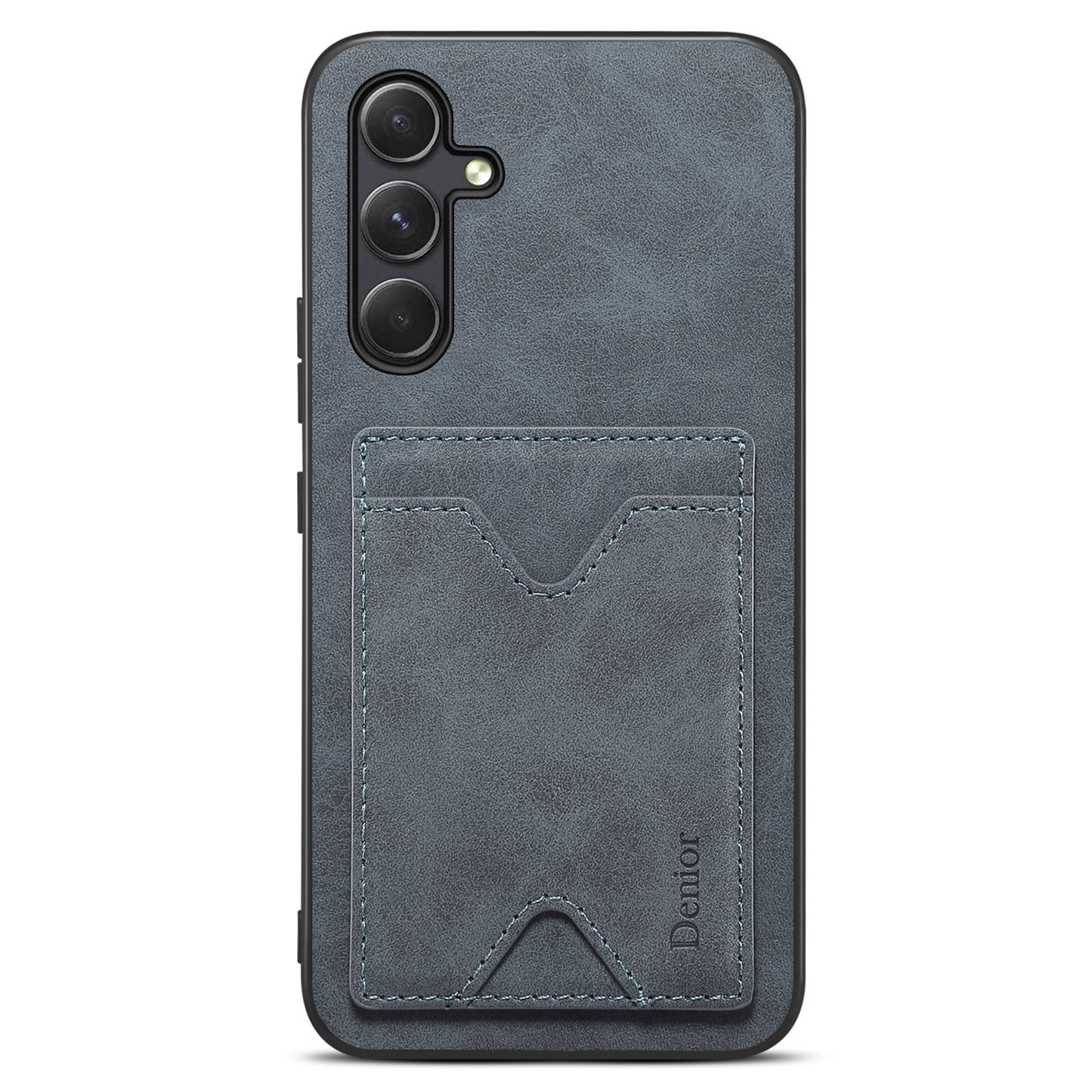 DENIOR PU Leather Coated TPU Cover for Samsung Galaxy A14 5G Kickstand Card Slot Phone Case