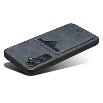 DENIOR PU Leather Coated TPU Cover for Samsung Galaxy A14 5G Kickstand Card Slot Phone Case