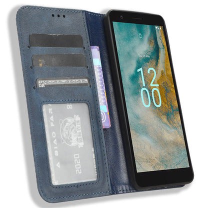 For Nokia C02 Magnetic PU Leather Mobile Case Shockproof Stand Wallet Phone Cover