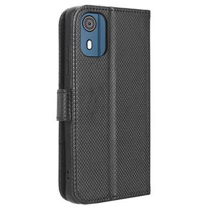For Nokia C02 Diamond Texture PU Leather Shell Flip Stand Wallet Phone Case