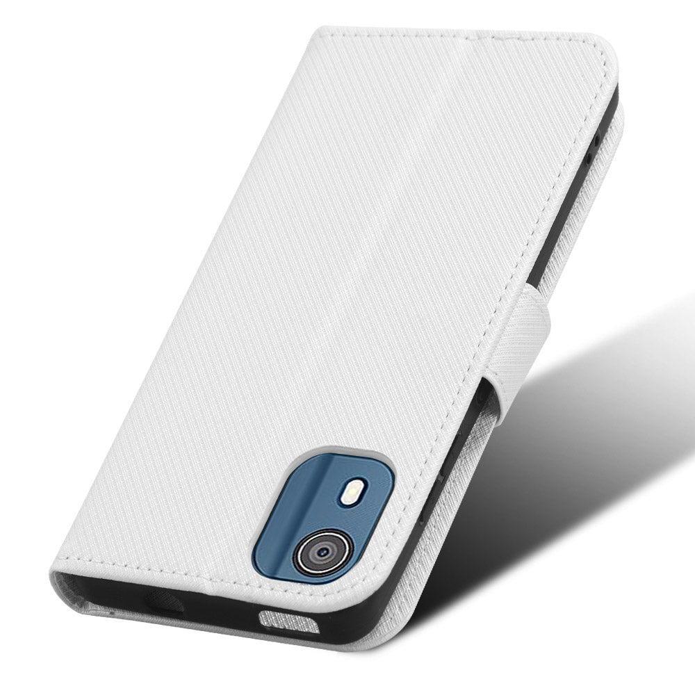 For Nokia C02 Diamond Texture PU Leather Shell Flip Stand Wallet Phone Case