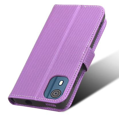 For Nokia C02 Diamond Texture PU Leather Shell Flip Stand Wallet Phone Case