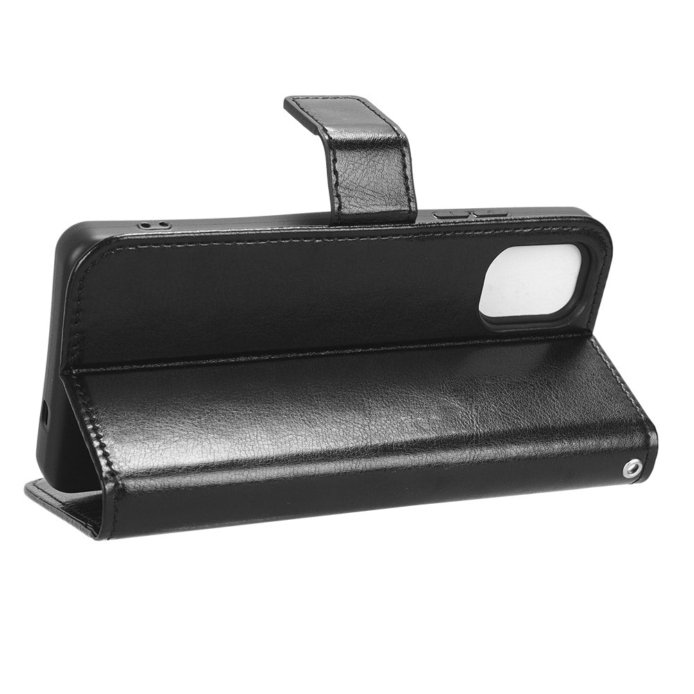 Wallet Case for Nokia C02 Crazy Horse Texture PU Leather Phone Cover with Stand