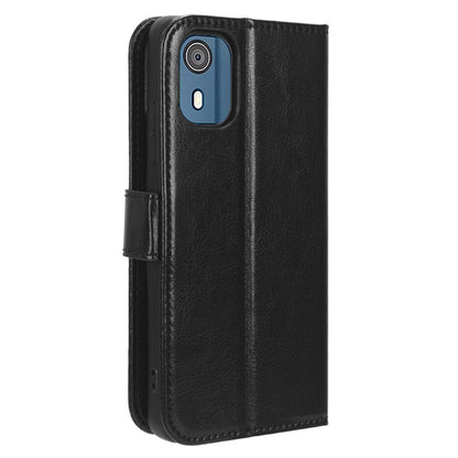Wallet Case for Nokia C02 Crazy Horse Texture PU Leather Phone Cover with Stand