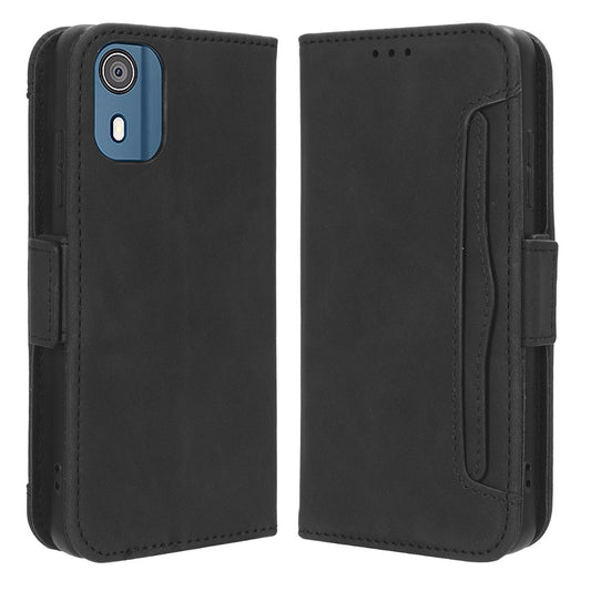 For Nokia C02 Multiple Card Slots PU Leather Phone Case Full Protection Stand Wallet Cover