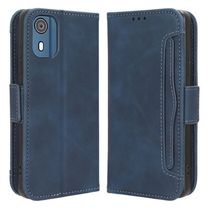 For Nokia C02 Multiple Card Slots PU Leather Phone Case Full Protection Stand Wallet Cover