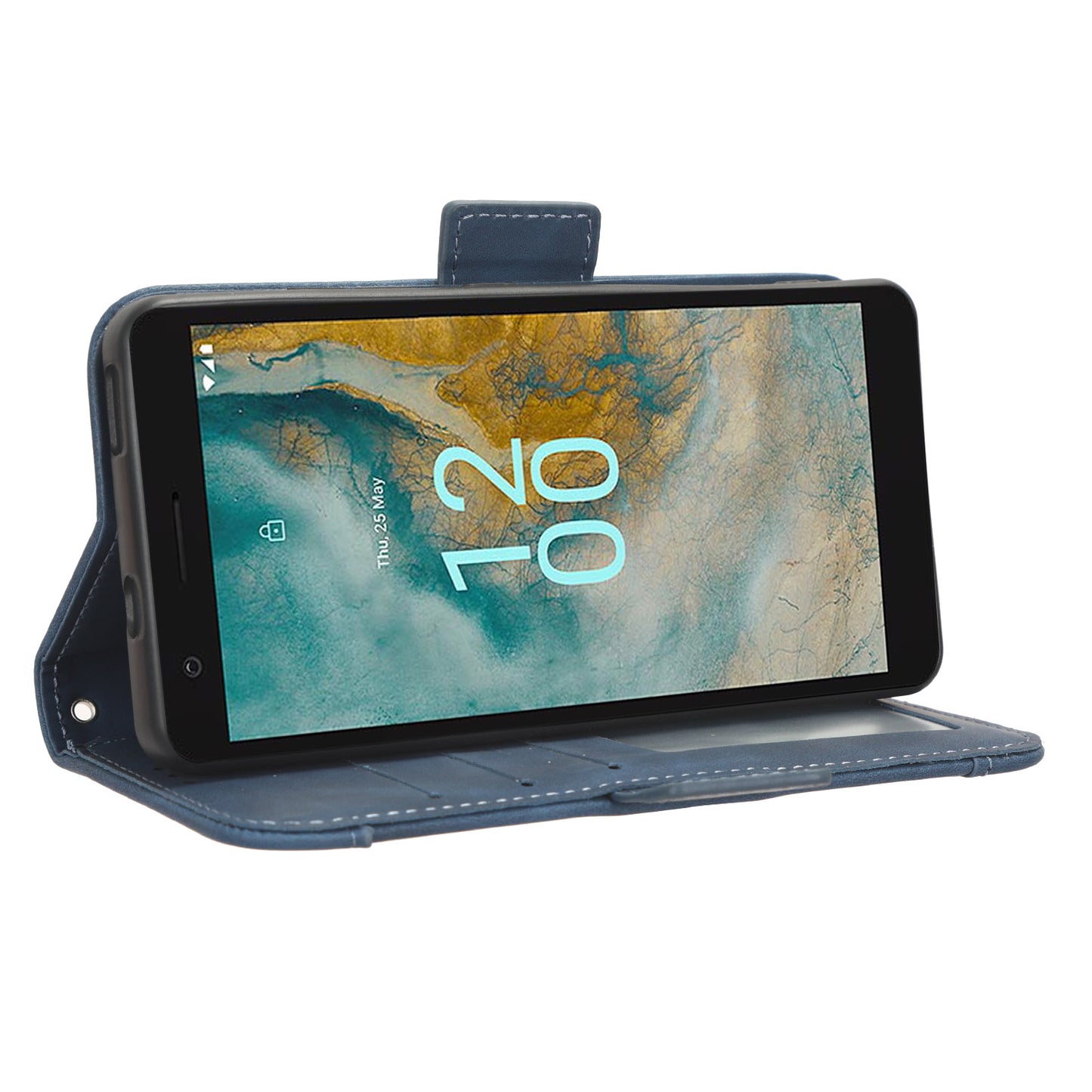 For Nokia C02 Multiple Card Slots PU Leather Phone Case Full Protection Stand Wallet Cover