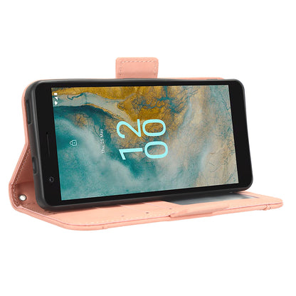 For Nokia C02 Multiple Card Slots PU Leather Phone Case Full Protection Stand Wallet Cover