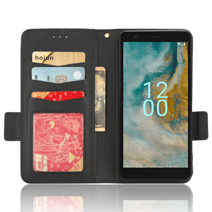 Wallet PU Leather Phone Case for Nokia C02 , Litchi Texture Stand Phone Cover