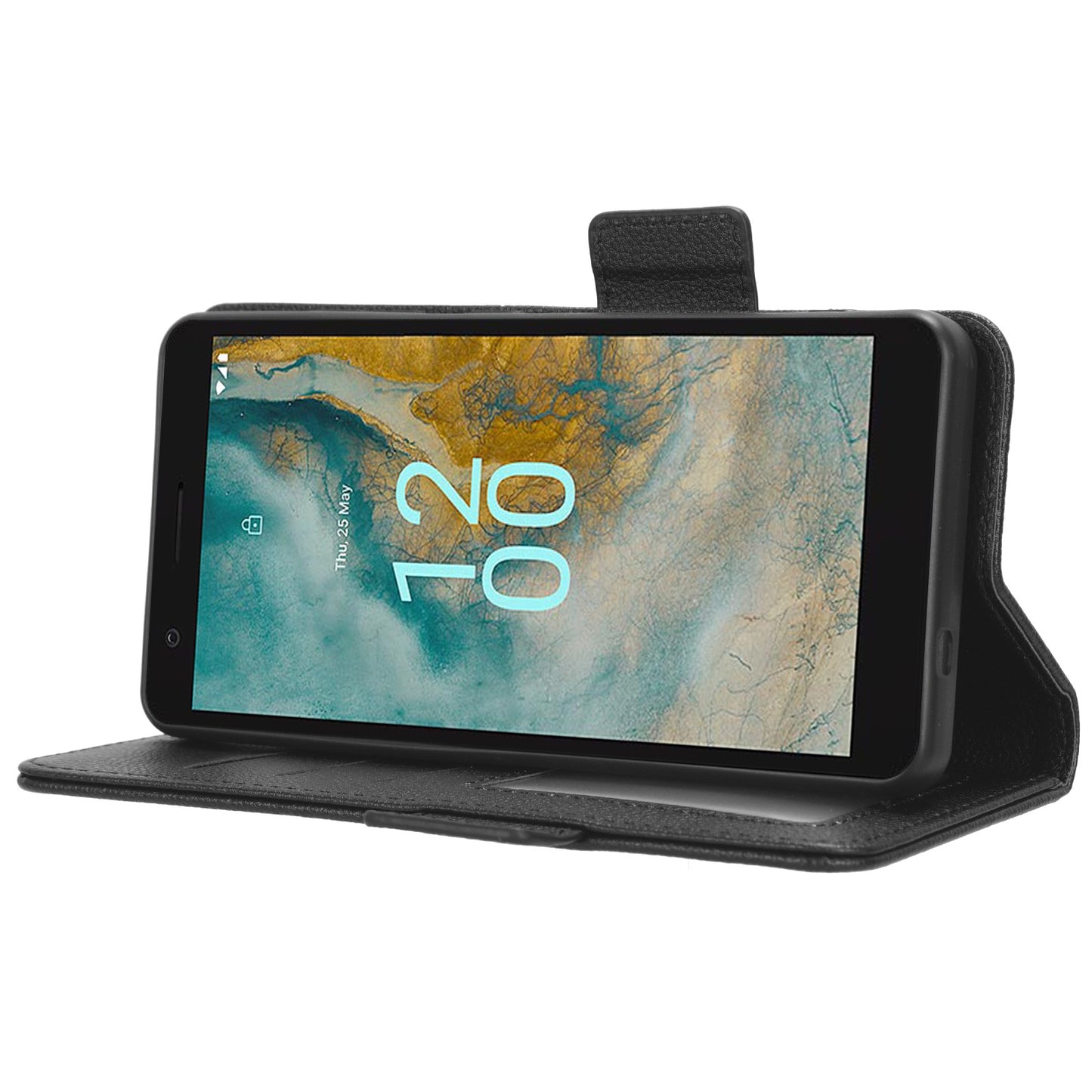 Wallet PU Leather Phone Case for Nokia C02 , Litchi Texture Stand Phone Cover