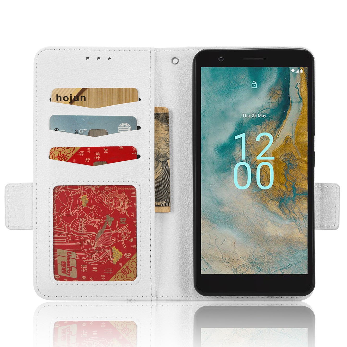 Wallet PU Leather Phone Case for Nokia C02 , Litchi Texture Stand Phone Cover