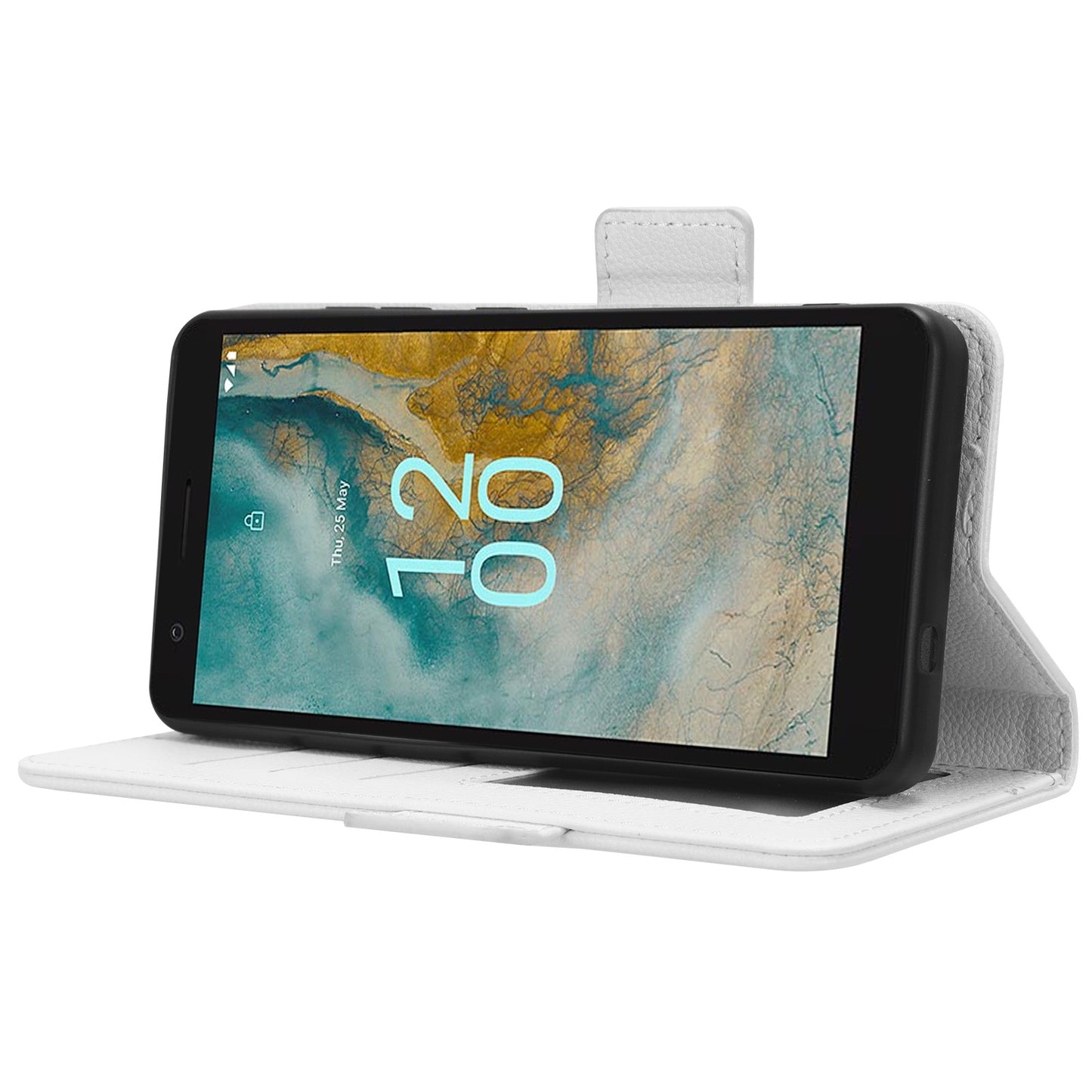 Wallet PU Leather Phone Case for Nokia C02 , Litchi Texture Stand Phone Cover