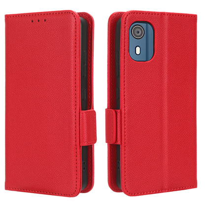 Wallet PU Leather Phone Case for Nokia C02 , Litchi Texture Stand Phone Cover