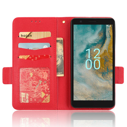 Wallet PU Leather Phone Case for Nokia C02 , Litchi Texture Stand Phone Cover