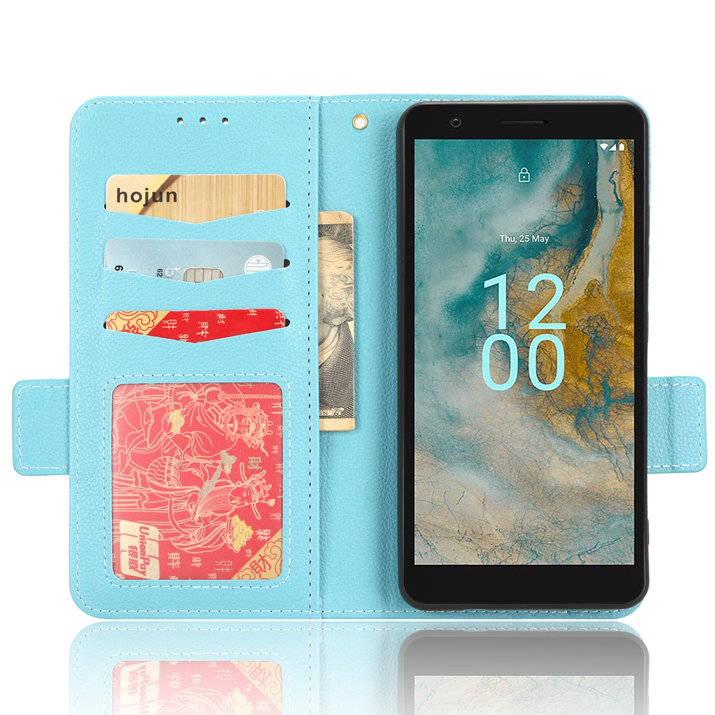 Wallet PU Leather Phone Case for Nokia C02 , Litchi Texture Stand Phone Cover