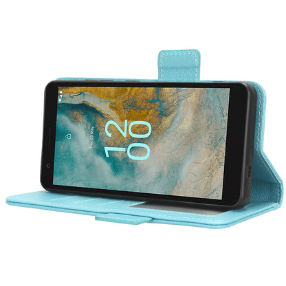 Wallet PU Leather Phone Case for Nokia C02 , Litchi Texture Stand Phone Cover
