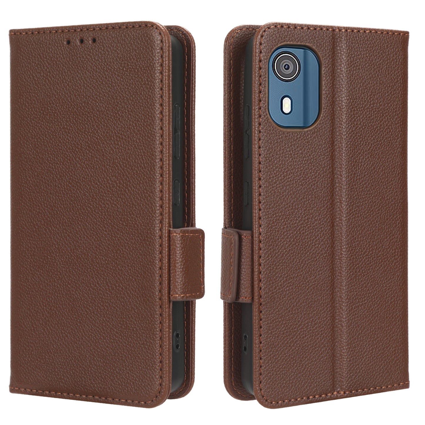 Wallet PU Leather Phone Case for Nokia C02 , Litchi Texture Stand Phone Cover