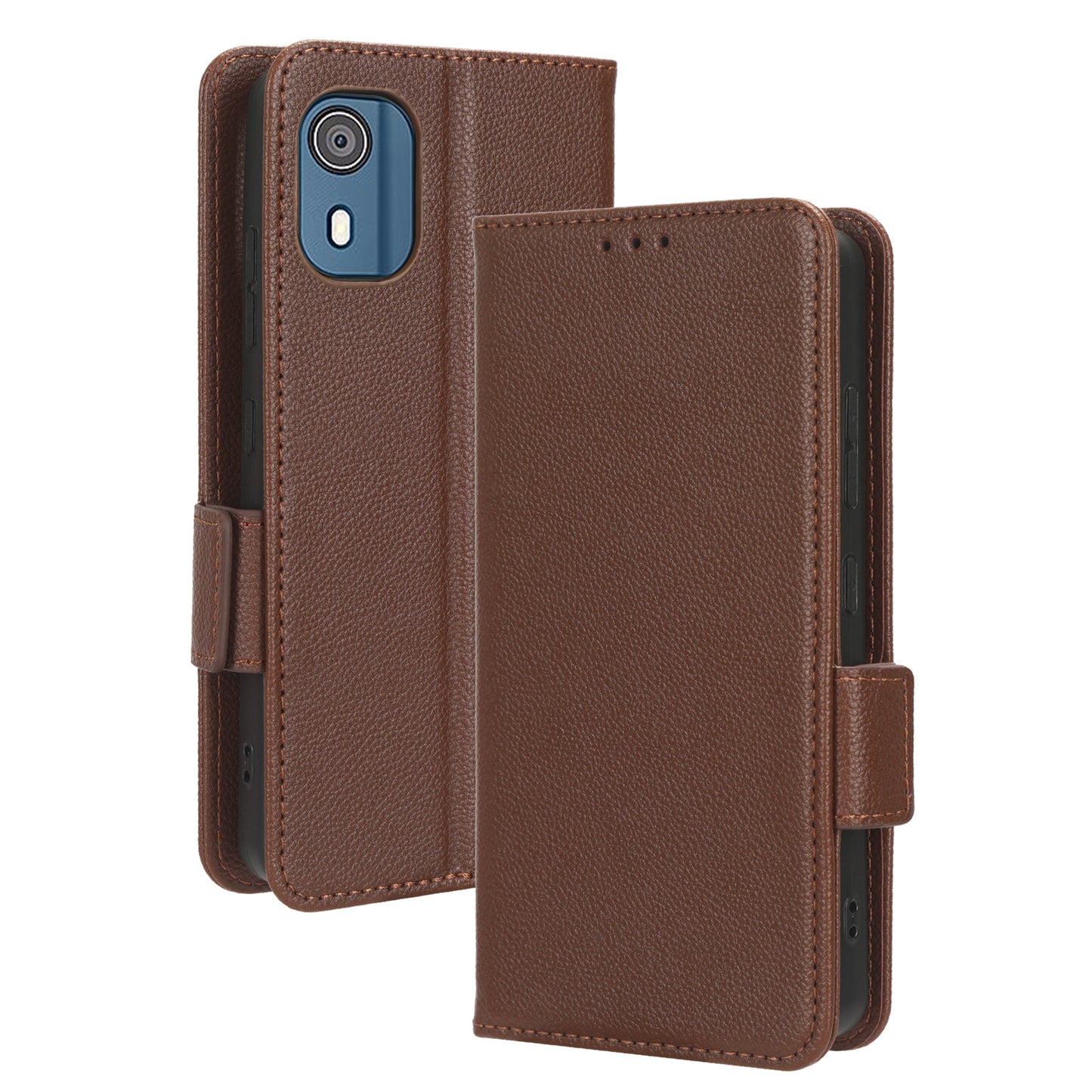Wallet PU Leather Phone Case for Nokia C02 , Litchi Texture Stand Phone Cover