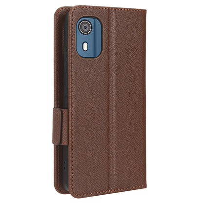 Wallet PU Leather Phone Case for Nokia C02 , Litchi Texture Stand Phone Cover