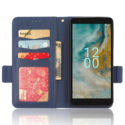 Wallet PU Leather Phone Case for Nokia C02 , Litchi Texture Stand Phone Cover