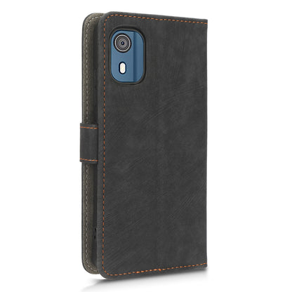 For Nokia C02 Anti-Scratch PU Leather Cover Stand Phone Case RFID Blocking Wallet with Strap