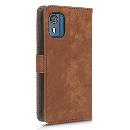 For Nokia C02 Anti-Scratch PU Leather Cover Stand Phone Case RFID Blocking Wallet with Strap