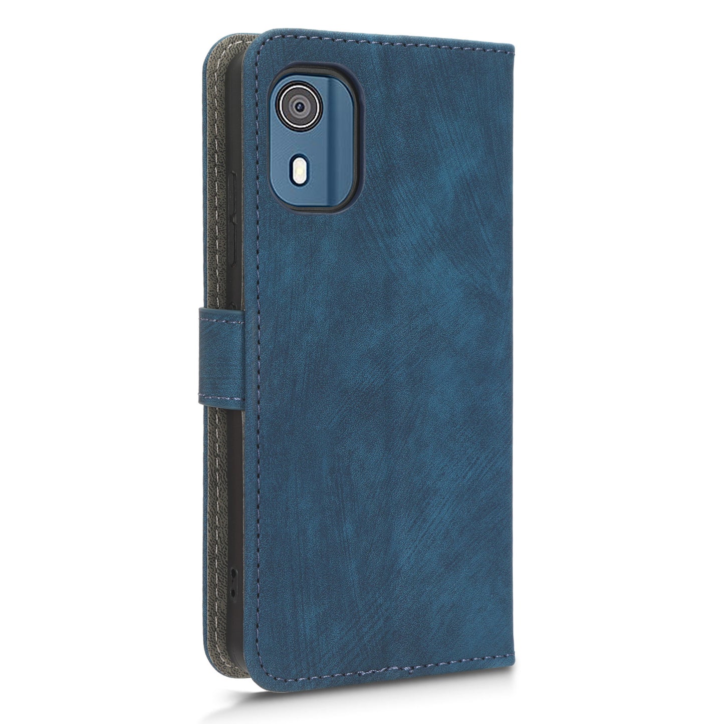 For Nokia C02 Anti-Scratch PU Leather Cover Stand Phone Case RFID Blocking Wallet with Strap