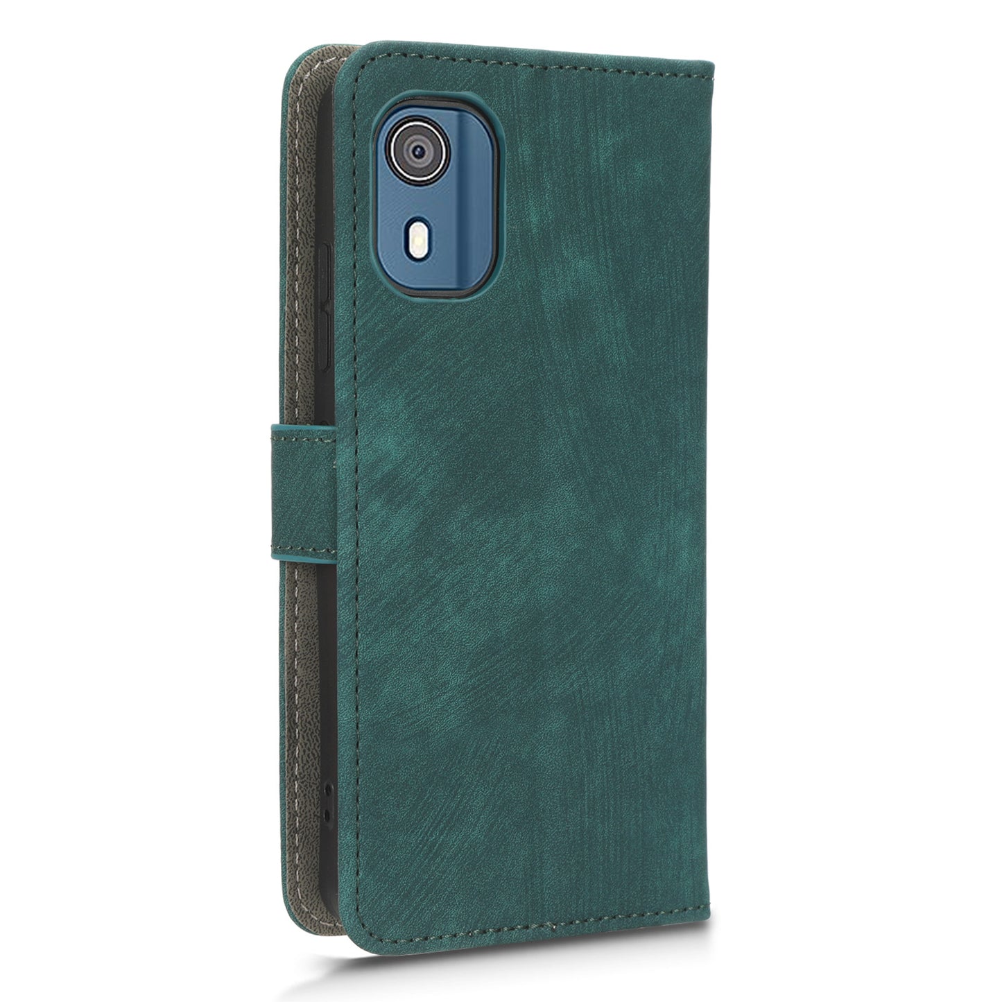 For Nokia C02 Anti-Scratch PU Leather Cover Stand Phone Case RFID Blocking Wallet with Strap