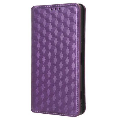 For Nokia C02 Phone Stand Shell Case Wallet PU Leather Rhombus Imprinted Anti-drop Phone Cover
