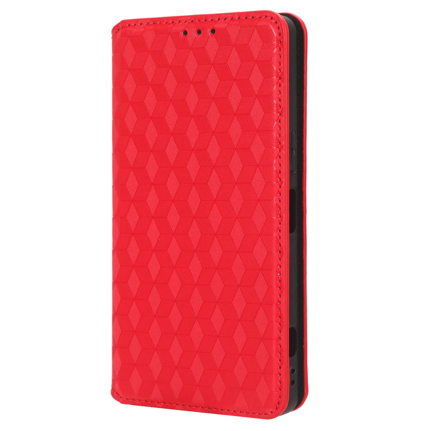 For Nokia C02 Phone Stand Shell Case Wallet PU Leather Rhombus Imprinted Anti-drop Phone Cover