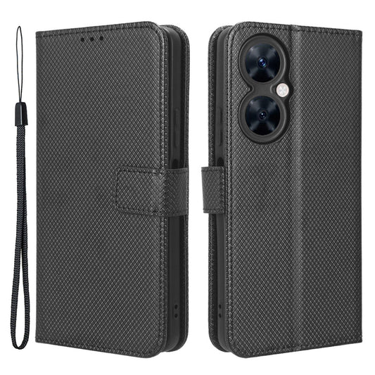 For Huawei Maimang 20 / Nova 11i / Enjoy 60 Pro PU Leather Wallet Case Diamond Texture Phone Stand Cover