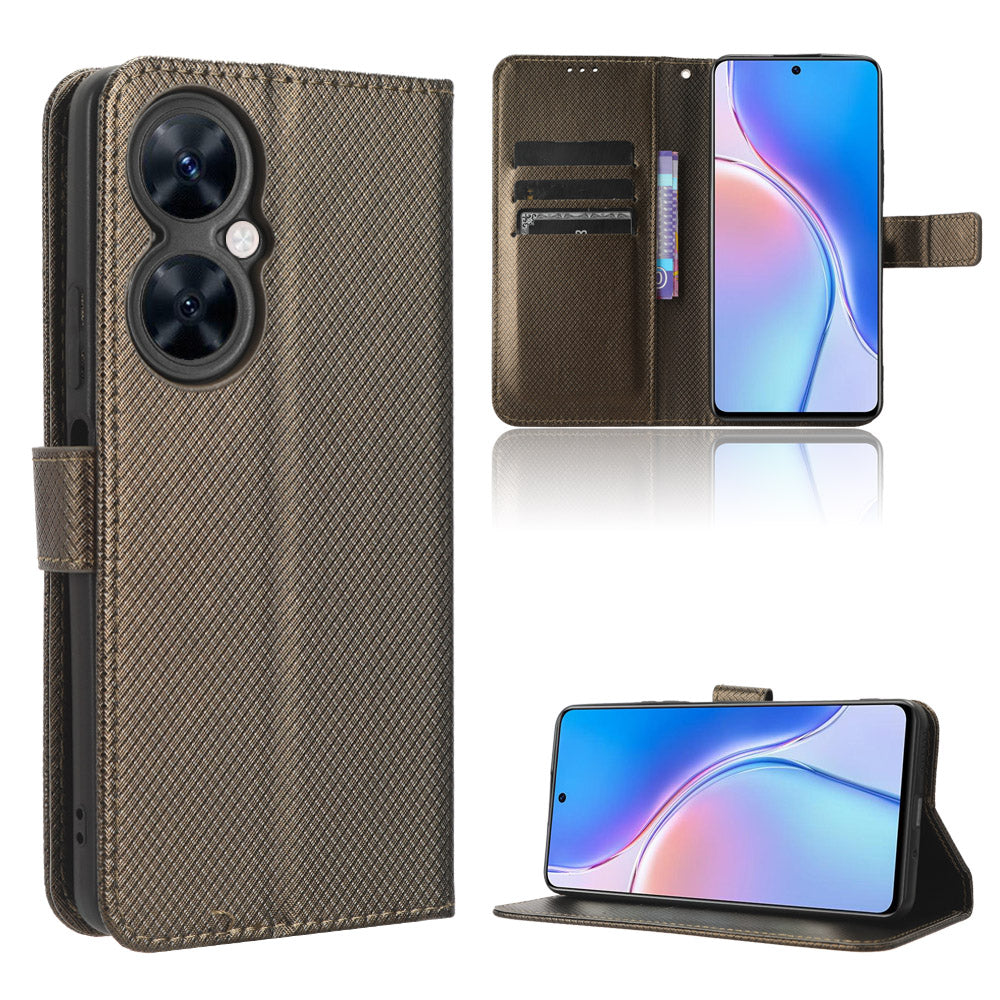 For Huawei Maimang 20 / Nova 11i / Enjoy 60 Pro PU Leather Wallet Case Diamond Texture Phone Stand Cover