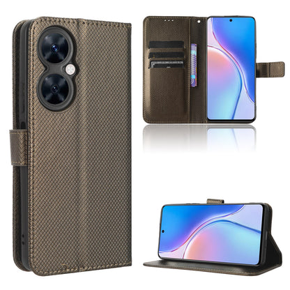 For Huawei Maimang 20 / Nova 11i / Enjoy 60 Pro PU Leather Wallet Case Diamond Texture Phone Stand Cover