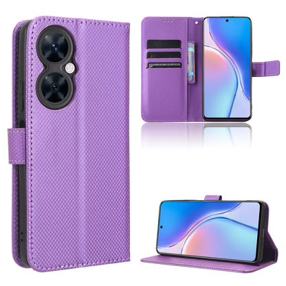 For Huawei Maimang 20 / Nova 11i / Enjoy 60 Pro PU Leather Wallet Case Diamond Texture Phone Stand Cover