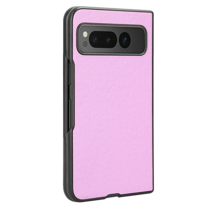 For Google Pixel Fold Drop-proof PU Leather Coated PC Phone Case Smartphone Cover