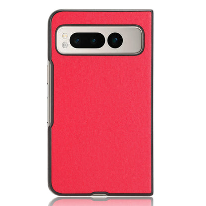 For Google Pixel Fold Drop-proof PU Leather Coated PC Phone Case Smartphone Cover