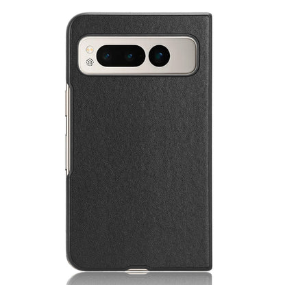 For Google Pixel Fold Drop-proof PU Leather Coated PC Phone Case Smartphone Cover