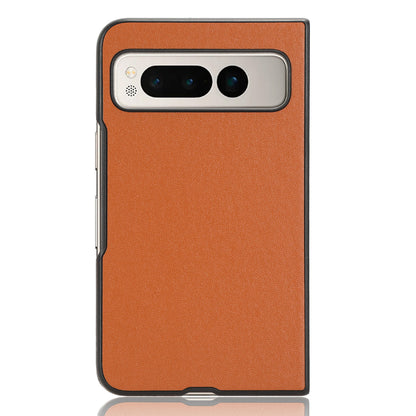 For Google Pixel Fold Drop-proof PU Leather Coated PC Phone Case Smartphone Cover