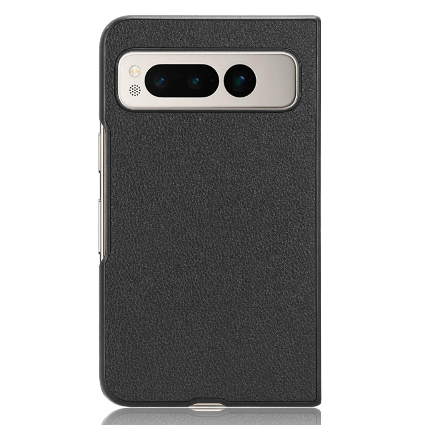 PU Leather Coated PC Case for Google Pixel Fold Litchi Texture Folding Phone Protective Cover