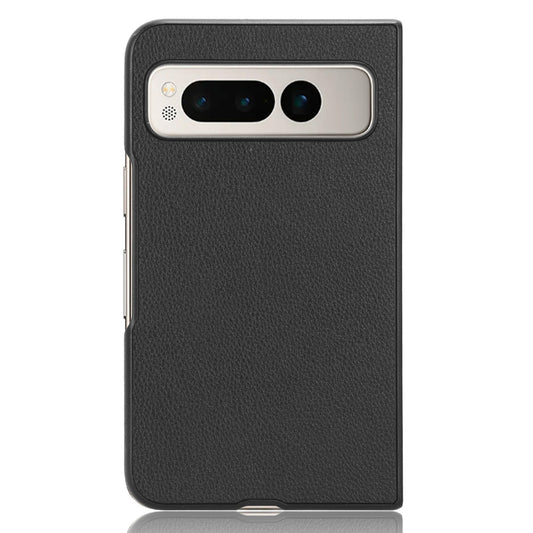PU Leather Coated PC Case for Google Pixel Fold Litchi Texture Folding Phone Protective Cover