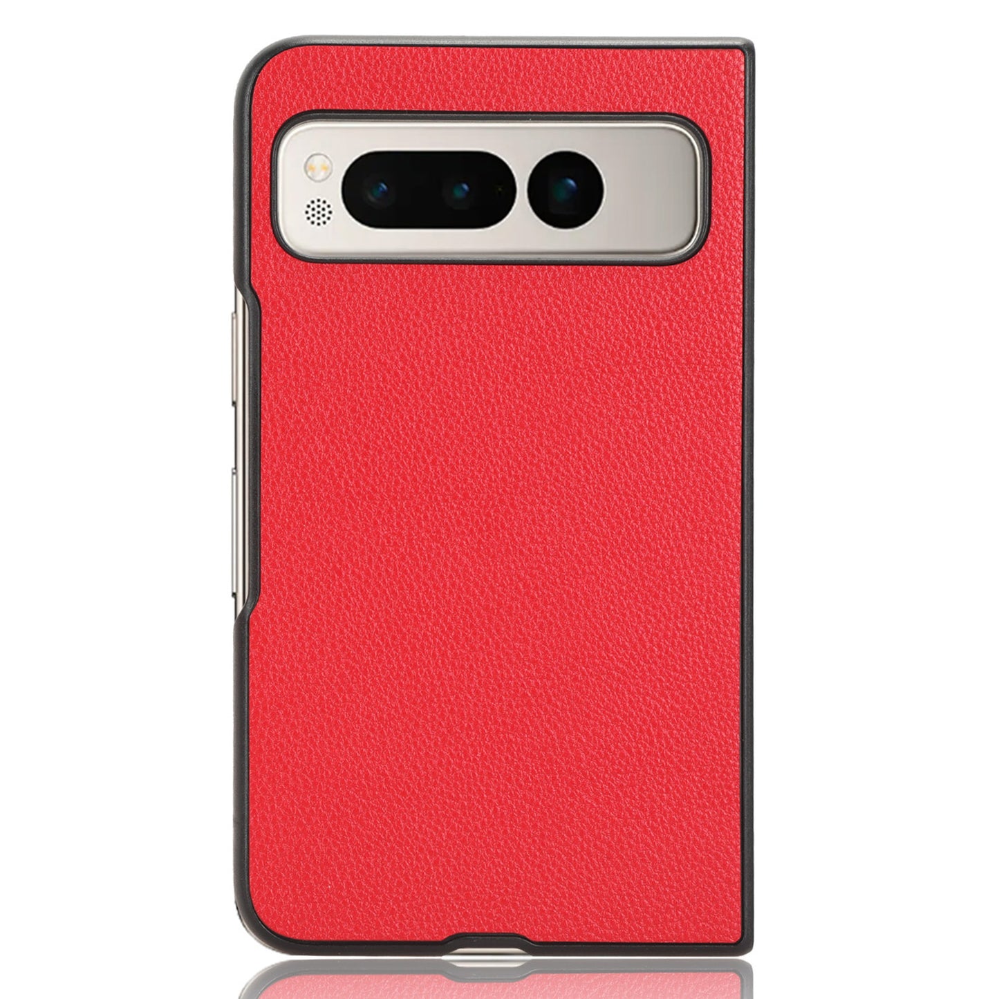 PU Leather Coated PC Case for Google Pixel Fold Litchi Texture Folding Phone Protective Cover