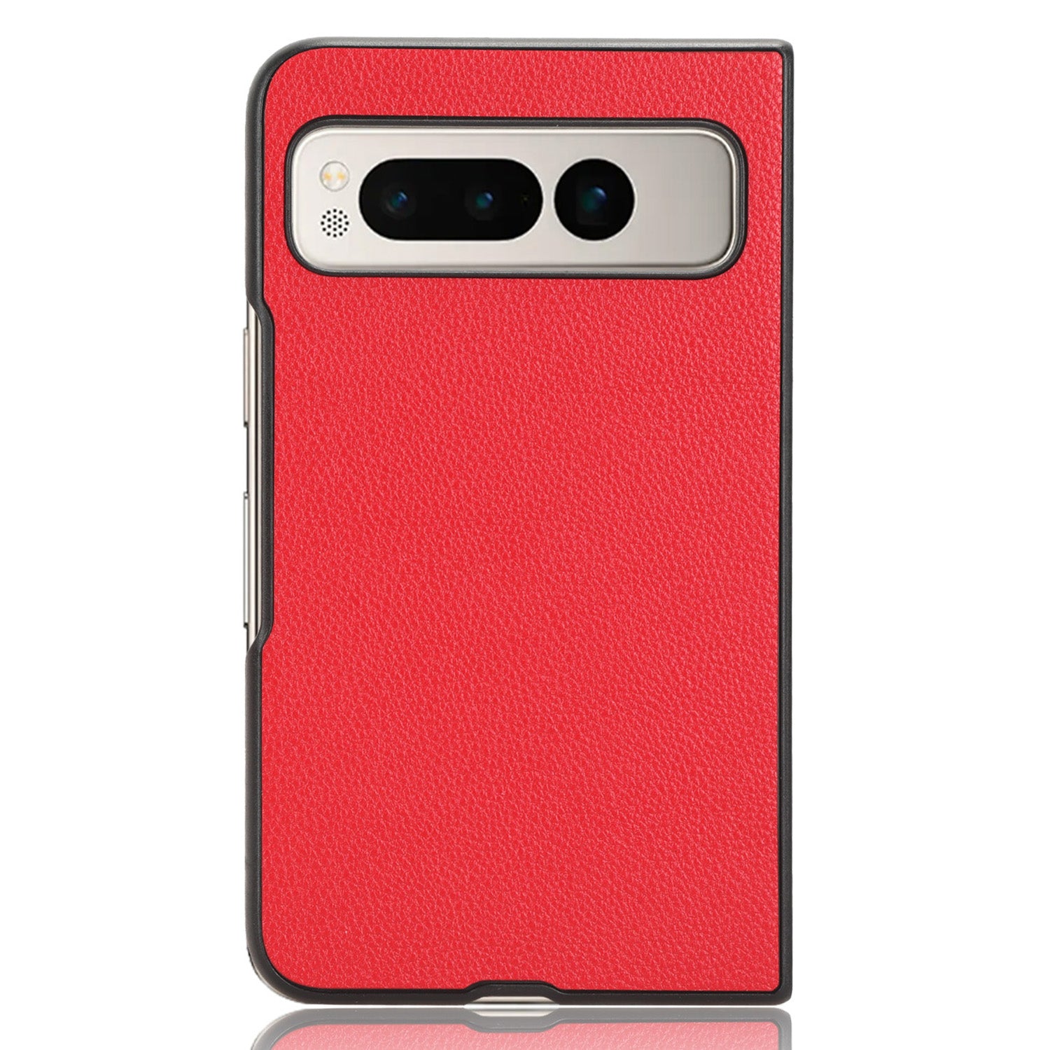 PU Leather Coated PC Case for Google Pixel Fold Litchi Texture Folding Phone Protective Cover