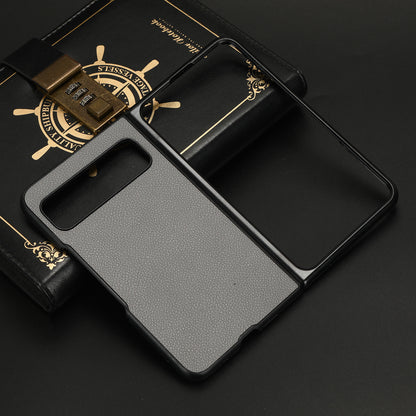 PU Leather Coated PC Case for Google Pixel Fold Litchi Texture Folding Phone Protective Cover