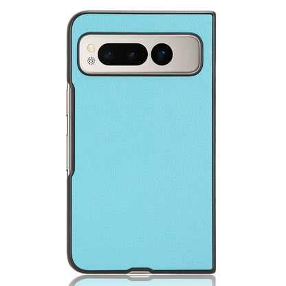 PU Leather Coated PC Case for Google Pixel Fold Litchi Texture Folding Phone Protective Cover